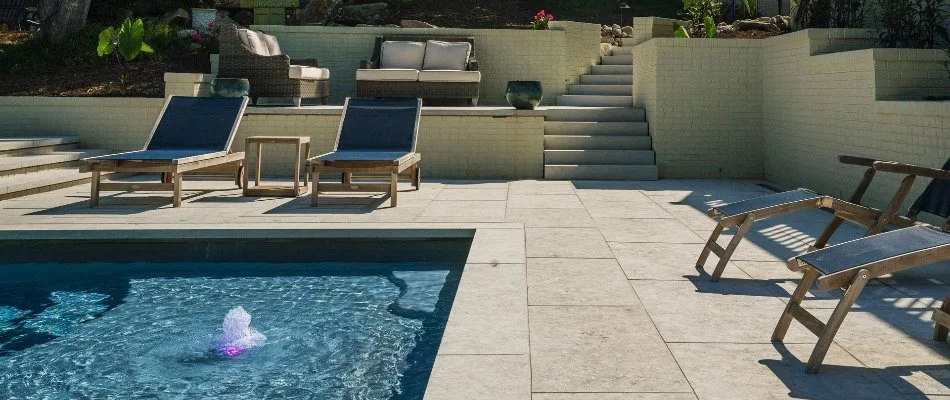 Meridianville, AL luxury home with a bubbler feature in the pool.