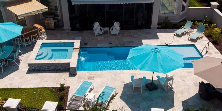 Aerial view of outdoor living space at a home in Huntsville, AL.