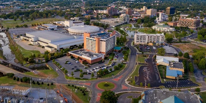 Downtown view of Hunstville, AL.